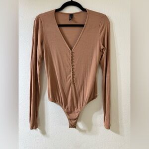 Marciano Tan V-Neck Bodysuit
